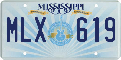 MS license plate MLX619