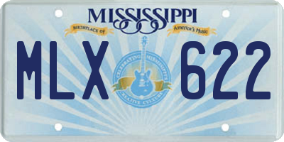 MS license plate MLX622