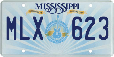 MS license plate MLX623