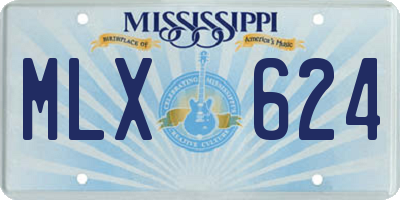 MS license plate MLX624