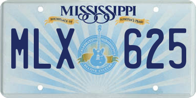 MS license plate MLX625
