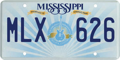 MS license plate MLX626