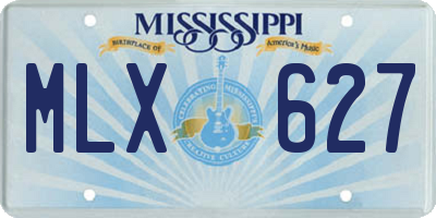 MS license plate MLX627