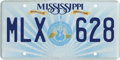 MS license plate MLX628