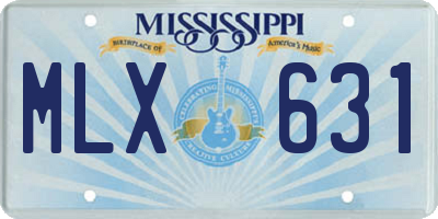 MS license plate MLX631