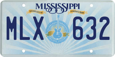 MS license plate MLX632
