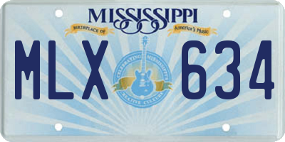 MS license plate MLX634