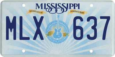 MS license plate MLX637