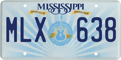 MS license plate MLX638