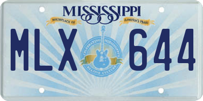 MS license plate MLX644