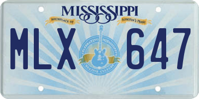 MS license plate MLX647