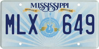 MS license plate MLX649