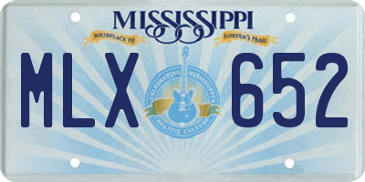 MS license plate MLX652
