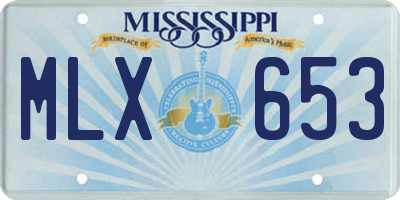MS license plate MLX653
