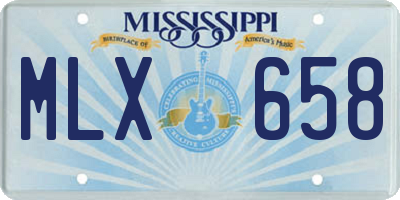 MS license plate MLX658