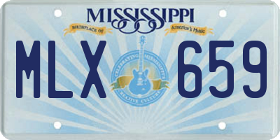 MS license plate MLX659