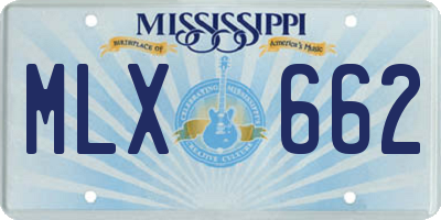 MS license plate MLX662