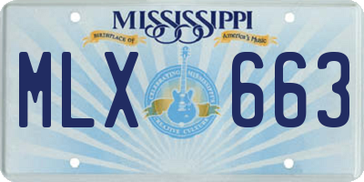 MS license plate MLX663