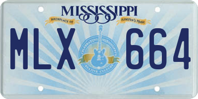 MS license plate MLX664