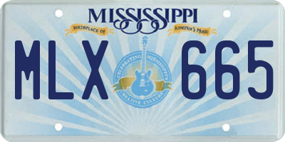 MS license plate MLX665