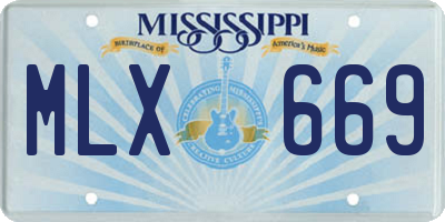 MS license plate MLX669