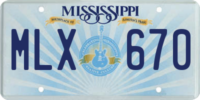 MS license plate MLX670