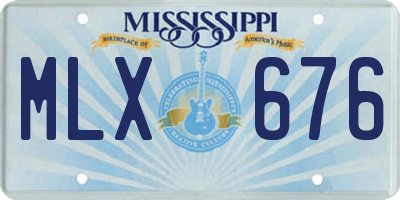 MS license plate MLX676