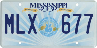 MS license plate MLX677