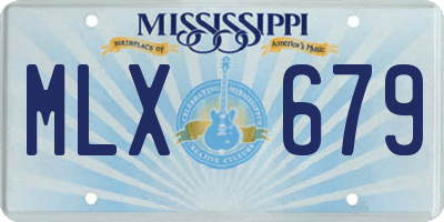 MS license plate MLX679