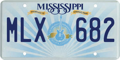 MS license plate MLX682