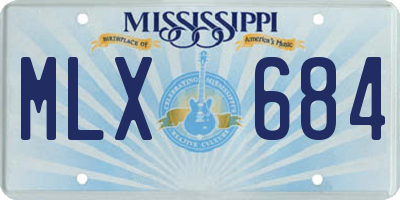 MS license plate MLX684