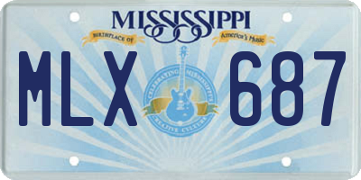 MS license plate MLX687