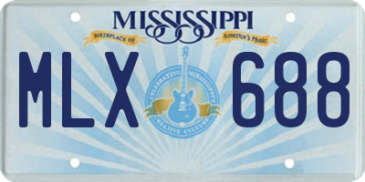MS license plate MLX688