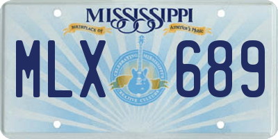 MS license plate MLX689