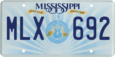 MS license plate MLX692