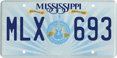 MS license plate MLX693