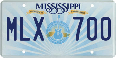 MS license plate MLX700