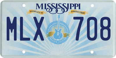 MS license plate MLX708