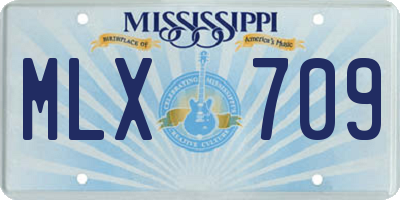 MS license plate MLX709