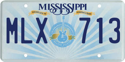 MS license plate MLX713
