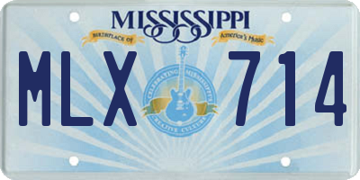 MS license plate MLX714