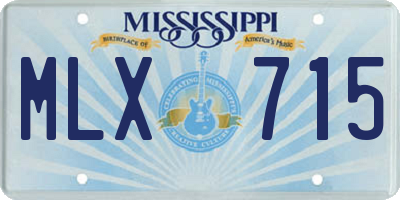 MS license plate MLX715