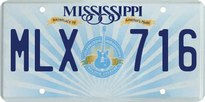 MS license plate MLX716