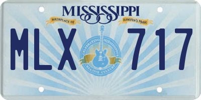 MS license plate MLX717