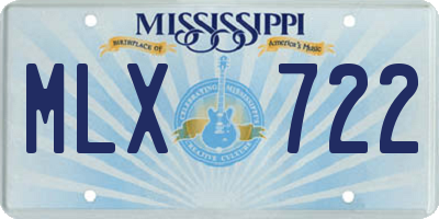 MS license plate MLX722