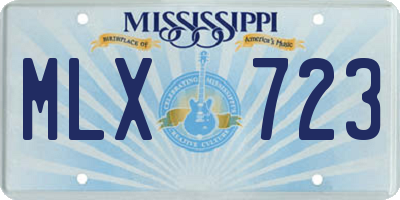 MS license plate MLX723