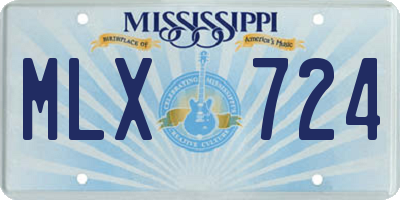 MS license plate MLX724