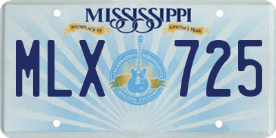 MS license plate MLX725