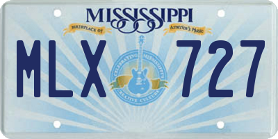 MS license plate MLX727