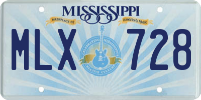 MS license plate MLX728